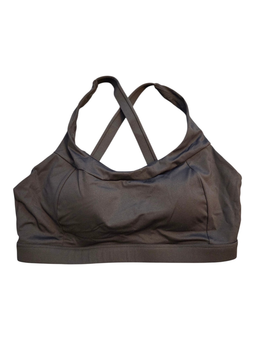 Running Girl Cross-Back Black Sports Bra with Supportive Wide Band - Size XL